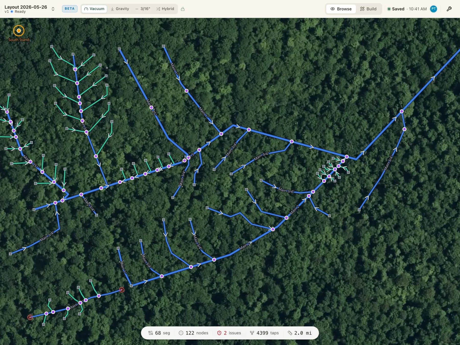 Map your sugarbush. Design tubing on real terrain.
